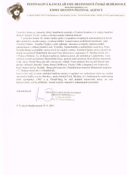 FESTIVALOV&Aacute; KANCEL&Aacute;Ř EMY DESTINNOV&Eacute; ČESK&Eacute;