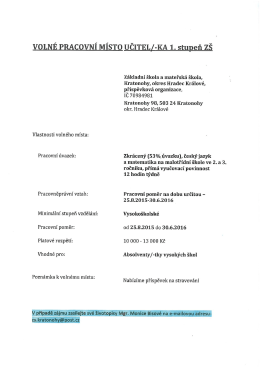 VOLNÉ P COVNÍ n UČITEL