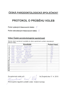 Protokoly - Česká parodontologická společnost