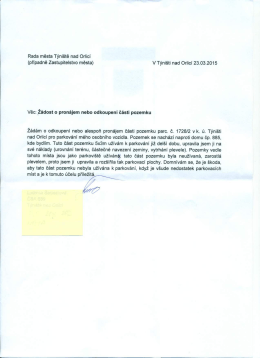 Věc: Žádost o pronájem nebo odkoupení části