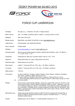 český pohár na silnici 2015 force cup lanškroun