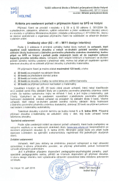 d. Krit&eacute;ria pro sestaven&iacute; pořad&iacute; v přij&iacute;mac&iacute;m ř&iacute;zen&iacute; pro &scaron;koln&iacute; rok