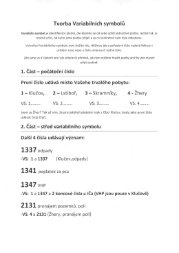 Tvorba Variabilních symbolů