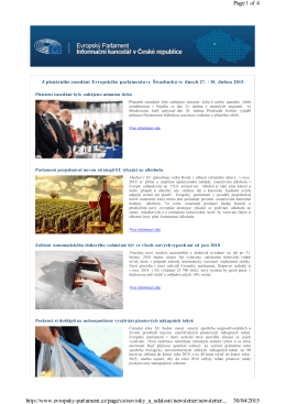 Newsletter duben 2015 - Informační kancelář Evropského parlamentu