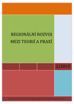 Regionální rozvoj mezi teorií a praxí 2/2015
