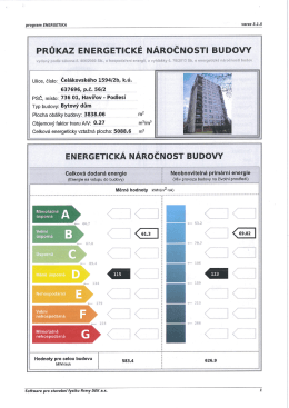 PRŮKAZ ENERGETICKÉ NÁROČNOSTI BUDOVY