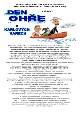 Den Ohře 2015 - Klub vod&aacute;ků Karlovy Vary
