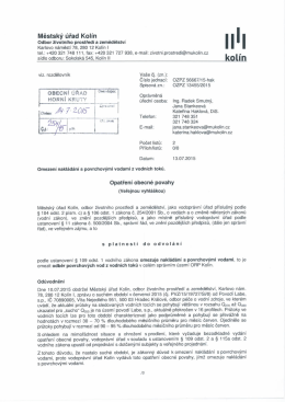 Omezení nakládání s povrchovými vodami z