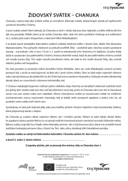 ŽIDOVSKÝ SVÁTEK - CHANUKA