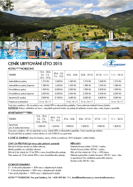 CEN&Iacute;K UBYTOV&Aacute;N&Iacute; L&Eacute;TO 2015 H&auml;&scaron;l&iacute;omm