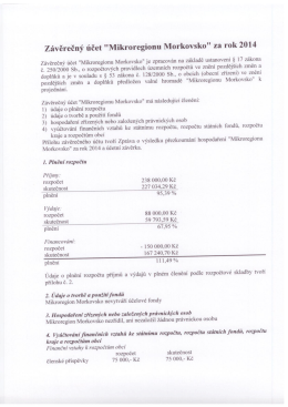 Závěrečný účet "Mikroregionu Morkovsko" za rok 2014