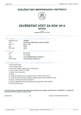 Závěrečný účet za rok 2014 - návrh