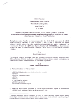 Obecně z&aacute;vazn&aacute; vyhl&aacute;&scaron;ka č. 1/2015