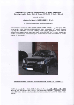 Oznámení-vyhlášení výběrového řízení č. HMSO/166/2015