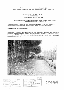 Vyhl&aacute;&scaron;en&iacute; v&yacute;běrov&eacute;ho ř&iacute;zen&iacute; č. ONJ/040/2015/2 o nejv&yacute;hodněj&scaron;&iacute;