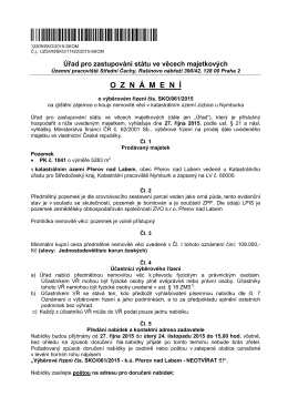 Oznámení o výběrovém řízení čís. SKO/061/2015