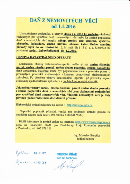 Informace k dani z nemovit&yacute;ch věc&iacute; od 1.1.2016