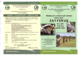 Pozvánka Správy Národního parku Šumava na ukázky sov a dravců