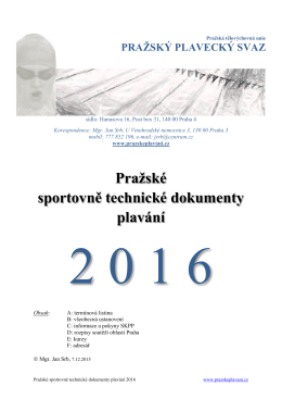 Pražské sportovně technické dokumenty plavání