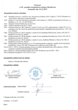 Usnesení zastupitelstva městyse Brankovice ze dne 16.12.2015