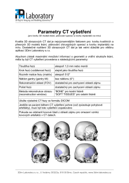 Parametry CT vyšetření