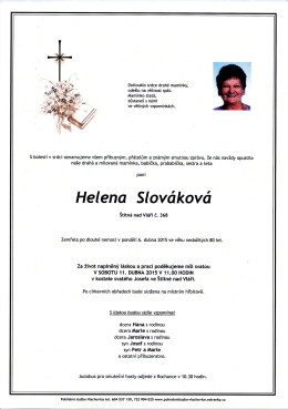 6.4.2015 Helena Slováková - Štítná nad Vláří