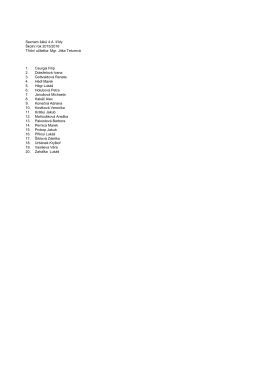 Seznam žáků 4.A třídy Školní rok 2015/2016 Třídní