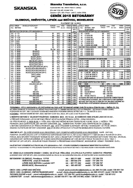 CEN&Iacute;K 2015 BETON&Aacute;RNY