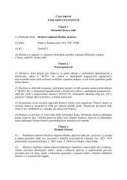 ČÁST PRVNÍ ZÁKLADNÍ USTANOVENÍ Článek 1. Obchodní firma a