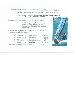 Mistrovstv&iacute; Světa ve Windsurfingu s &uacute;čast&iacute; z&aacute;vodn&iacute;ka