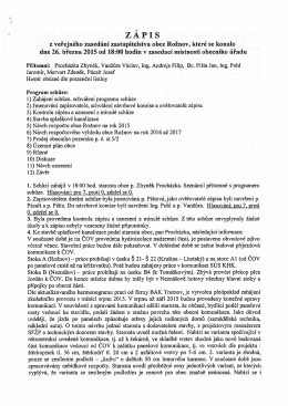 Zápis ze zasedání zastupitelstva obce dne 26.3.2015
