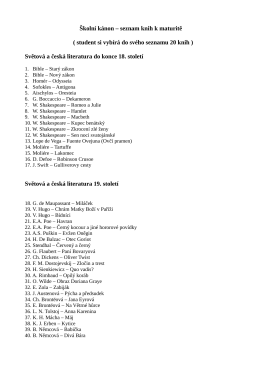 Školní kánon – seznam knih k maturitě ( student si vybírá do svého