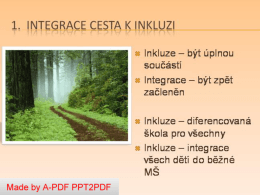 Integrace cesta k inkluzi
