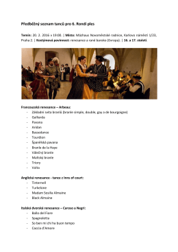 Předběžný seznam tanců pro 6. Rondí ples
