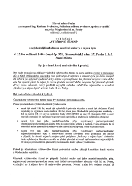 Hlavn&iacute; město Praha zastoupen&eacute; Ing. Radkem Svobodou, ředitelem