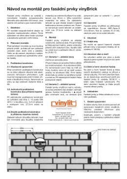 Návod na montáž pro fasádní prvky vinyBrick