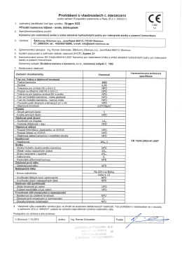 Prohlášení o vlastnostech č. 009/GR/2015