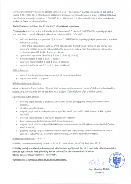 05 ze dne 27. 5. 2015 V souladu s § 166 Odst. 2 Zákona č. 561