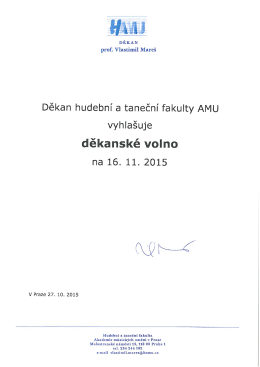 děkansk&eacute; volno