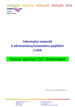 Zdravotní pojištění CCI - Czech-us