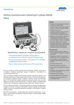 Online monitorování částečných výbojů BAUR liona