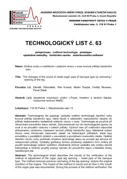 TECHNOLOGICKÝ LIST č. 63