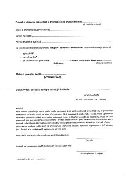 Posudek o zdravotn&iacute; způsobilosti k držen&iacute; zbrojn&iacute;ho průkazu skupiny