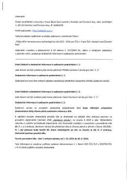 Dodatečné informace I