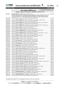 Ceník produktů firmy AUTEM GmbH 01 / 2014 PLC