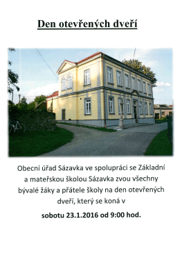 Den otevřen&yacute;ch dveř&iacute; Z&Scaron; S&aacute;zavka