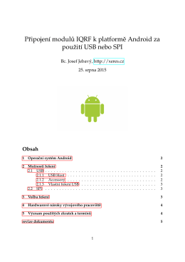 Studie připojení externího hardwaru (IQRF) k zařízení s Androidem