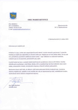 Informace pro majitele psů