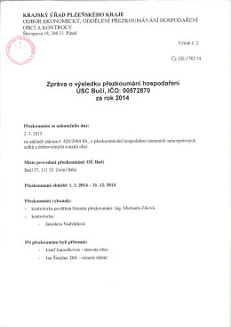 Přezkoumání hospodaření za rok 2014