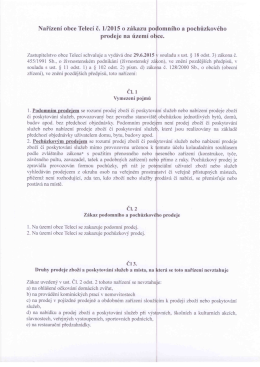 Nařízení obce Telecí č. 1/2015 o zákazu podomního a